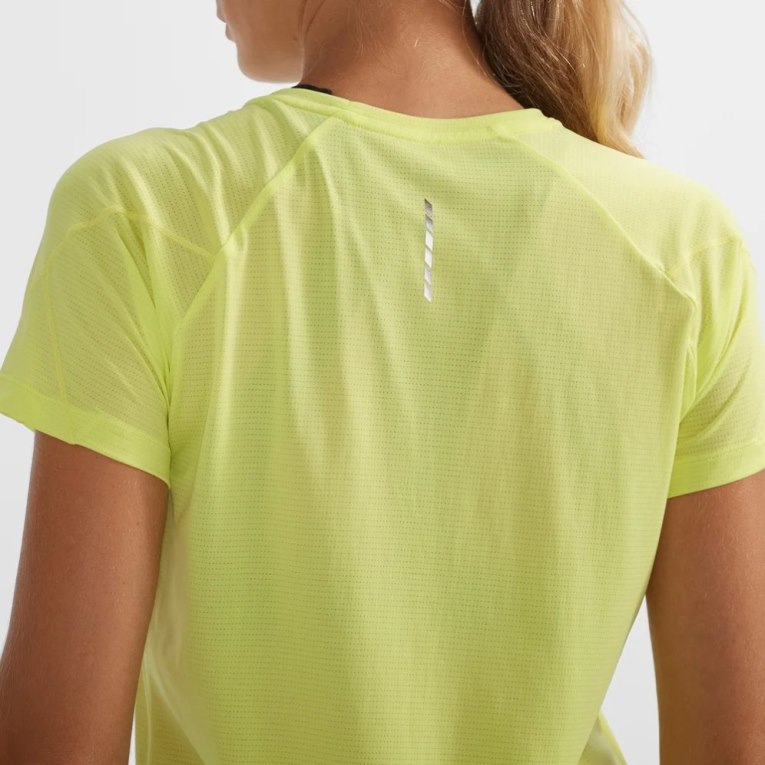 Salomon Cross Run Short Sleeve Women's T-Shirts Lemon | CA 93C50